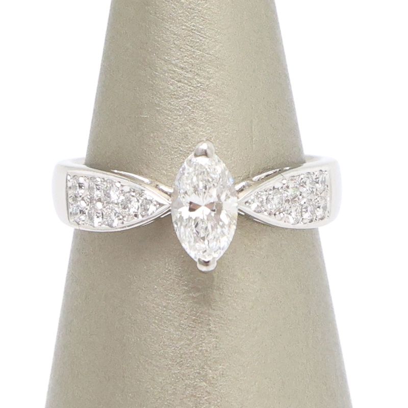 楠本質店/元住吉】ミキモト Pt950 ダイヤモンド リング マーキスダイヤ