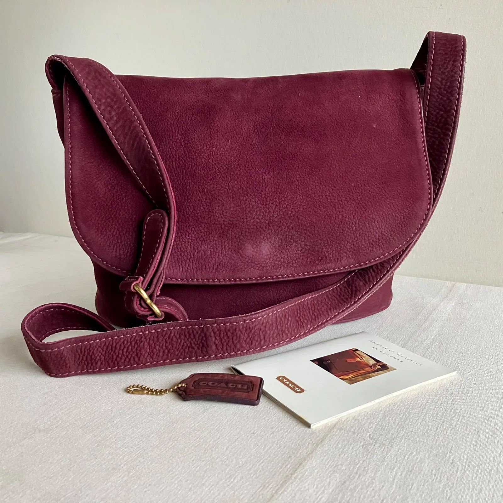 Rare Vintage Coach Sonoma Flap Bag Burgundy Nubuck - メルカリ