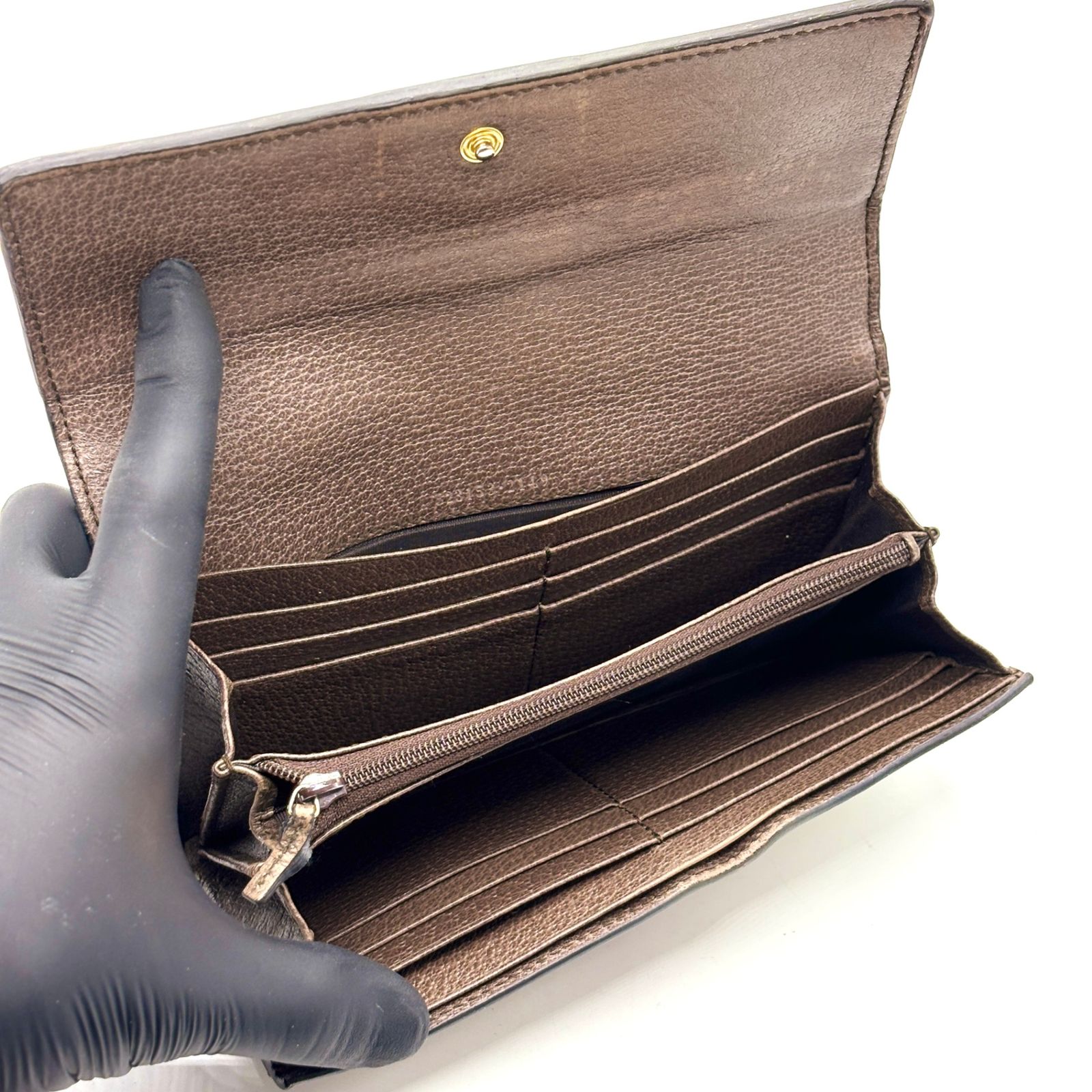 GUCCI グッチ 長財布 ベージュ PVC シェリーライン ビー オフィディア 変わらない良さがある】 GUCCI 長財布 GGコンチネンタル シェリー