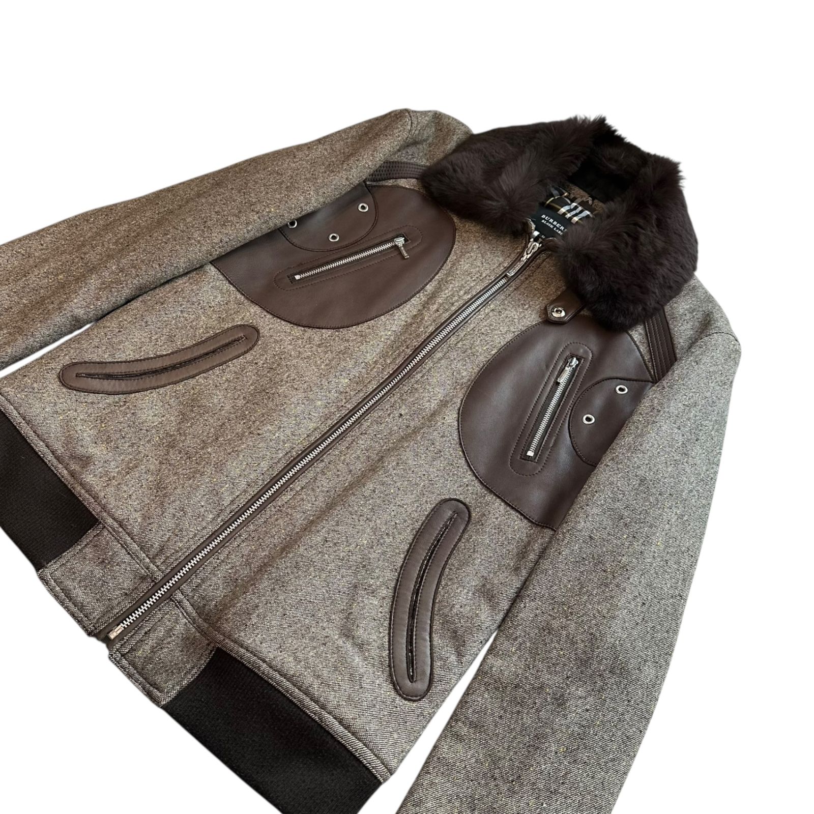 BURBERRY BLACK LABEL(バーバリーブラックレーベル) ファー付 レザー
