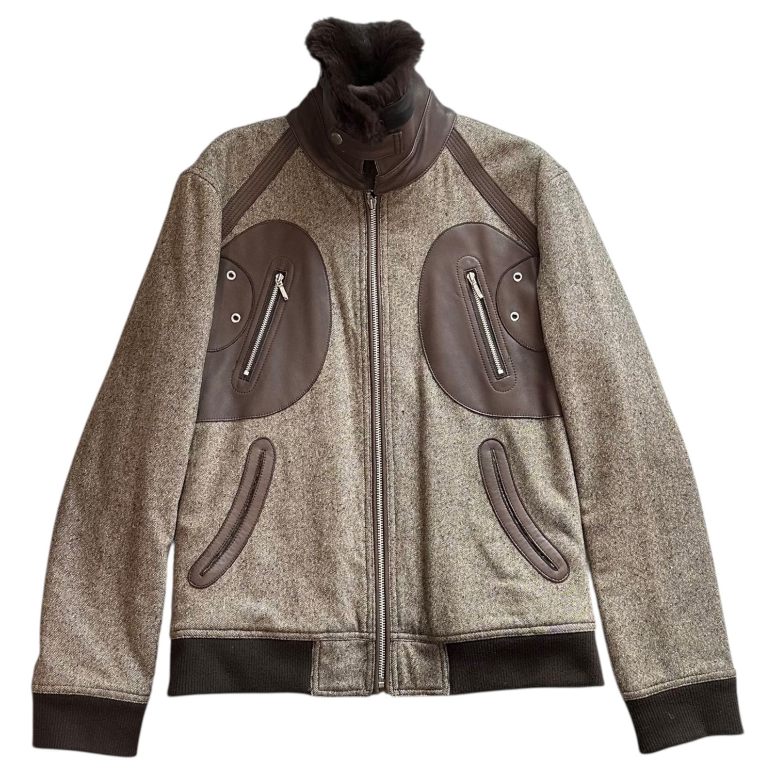 BURBERRY BLACK LABEL(バーバリーブラックレーベル) ファー付 レザー