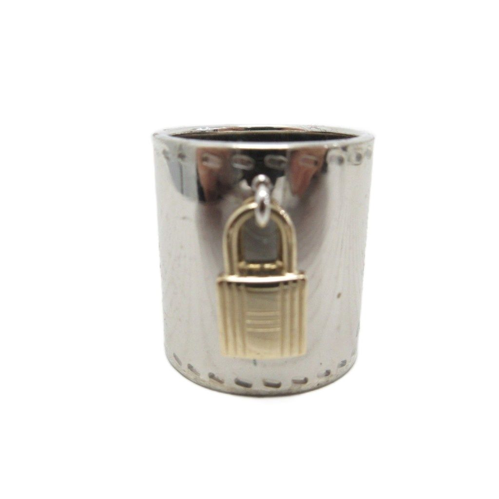 エルメス HERMES スカーフリング カデナ ロック チャーム シルバー