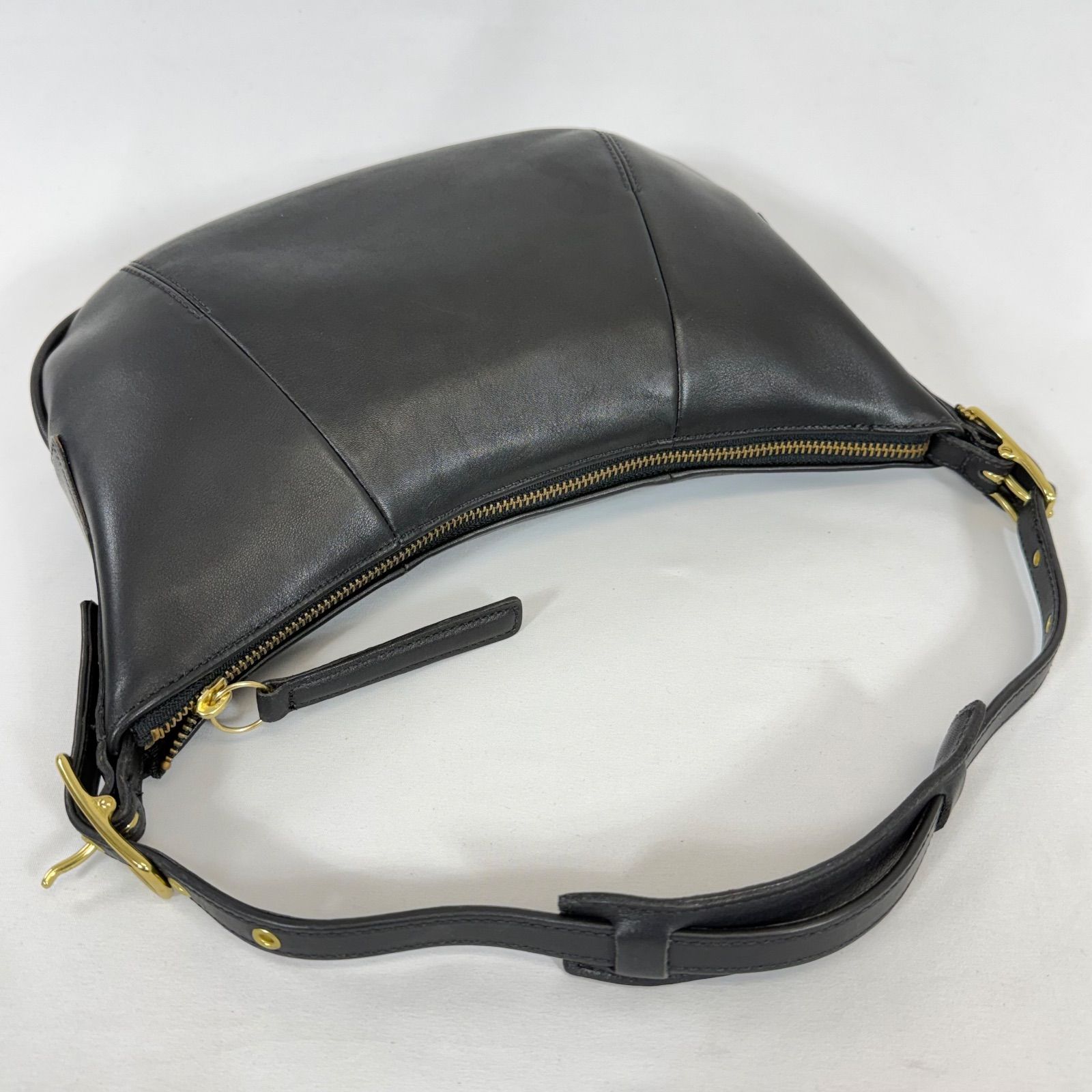 美品】COACH コーチ レザー ワンショルダーバッグ ブラック 黒色