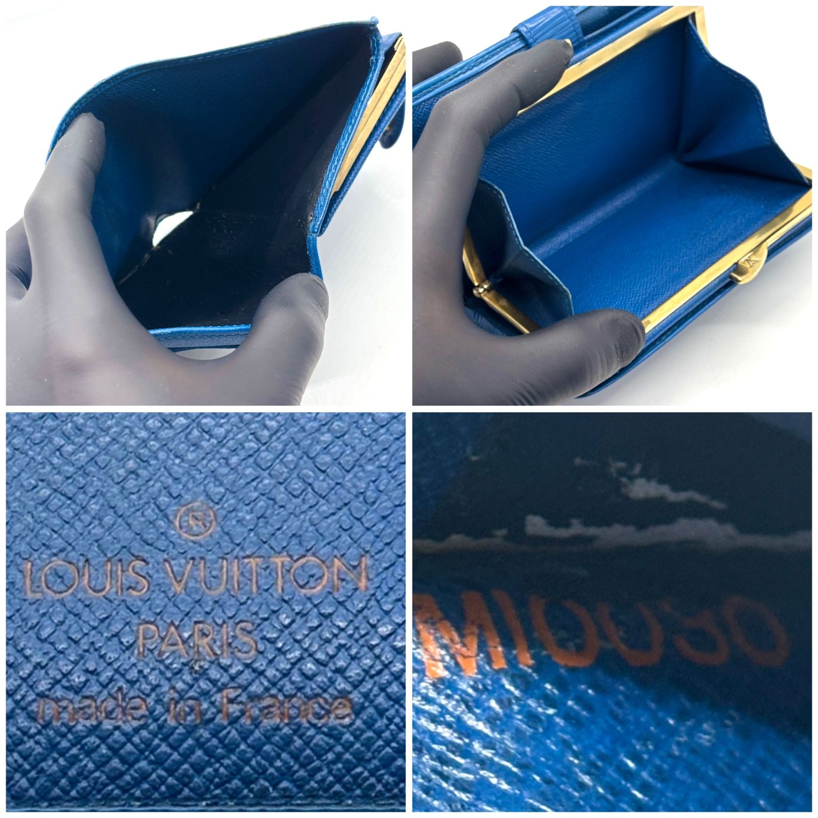知性が香る青】 LOUIS VUITTON ルイヴィトン 二つ折り財布 エピ