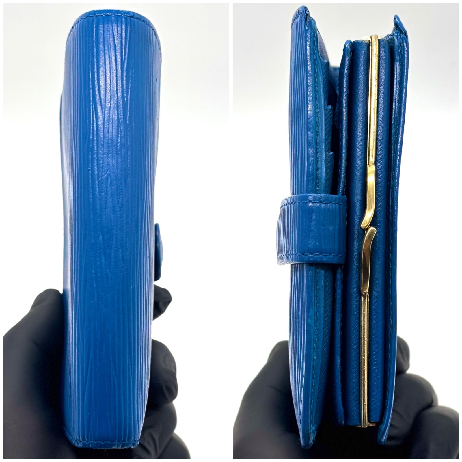 知性が香る青】 LOUIS VUITTON ルイヴィトン 二つ折り財布 エピ