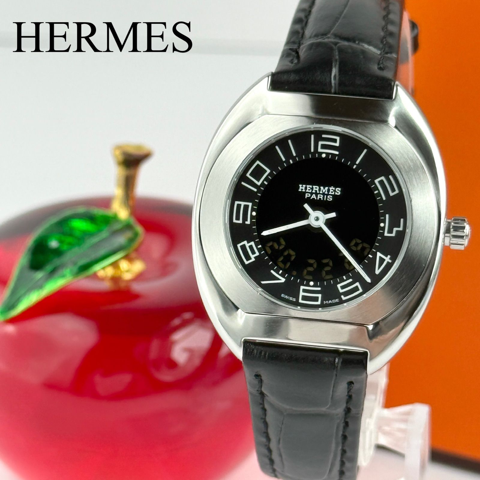 エルメス エスパス ES1.210 新品ベルト 新品電池 アナデジ 589 - メルカリ