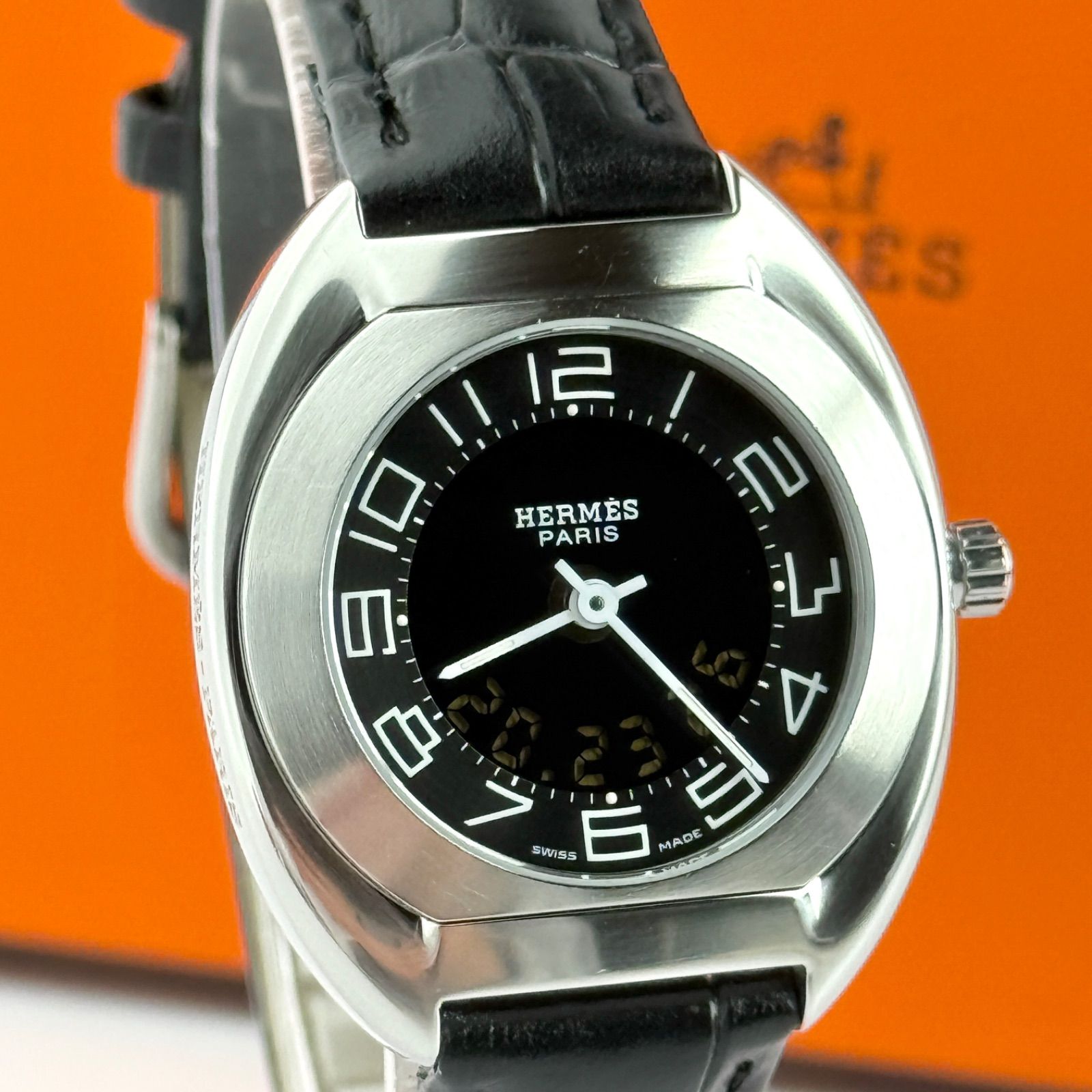エルメス エスパス ES1.210 新品ベルト 新品電池 アナデジ 589 - メルカリ