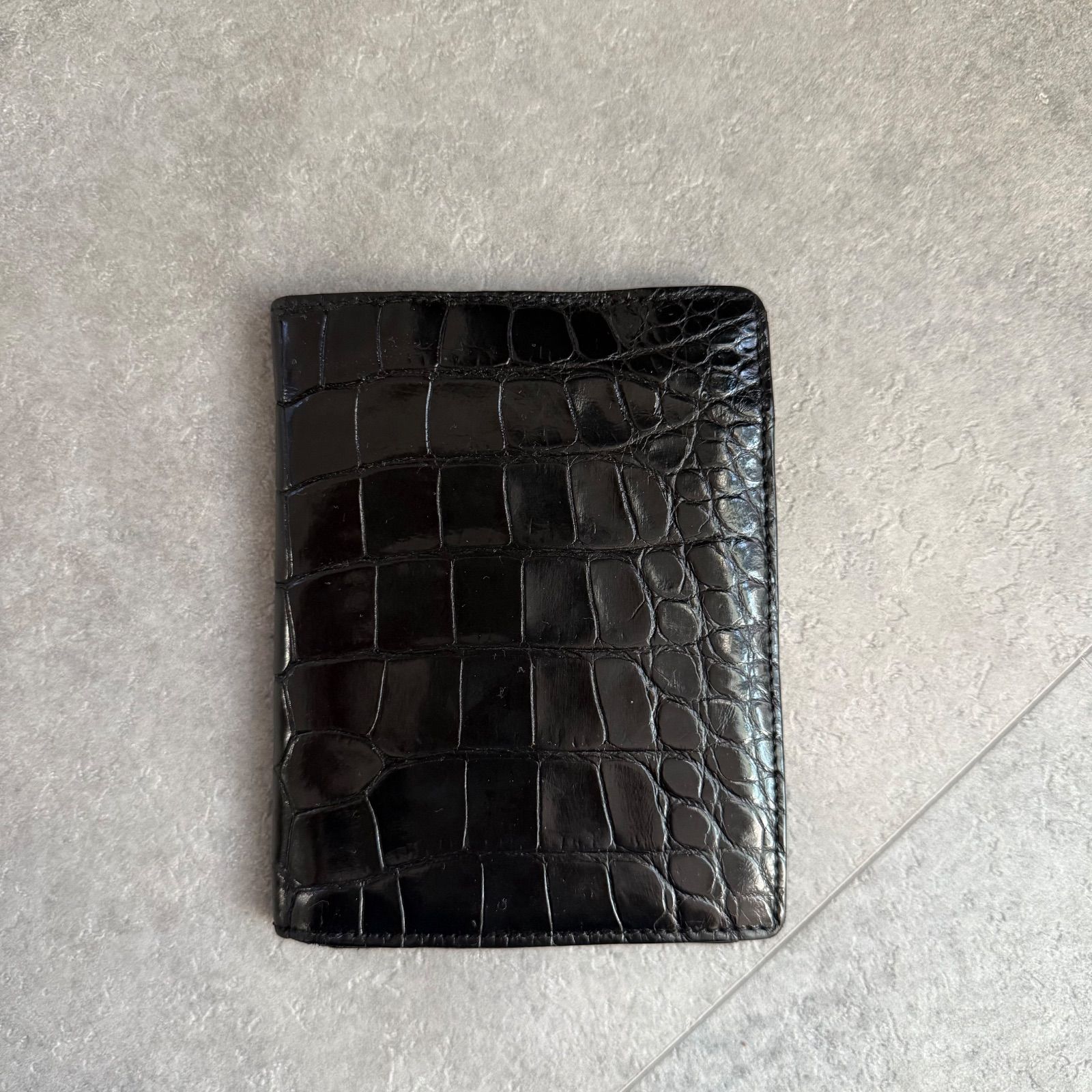 希少 美品 PRADA プラダ クロコダイル型押し カードケース 札入れ 二 