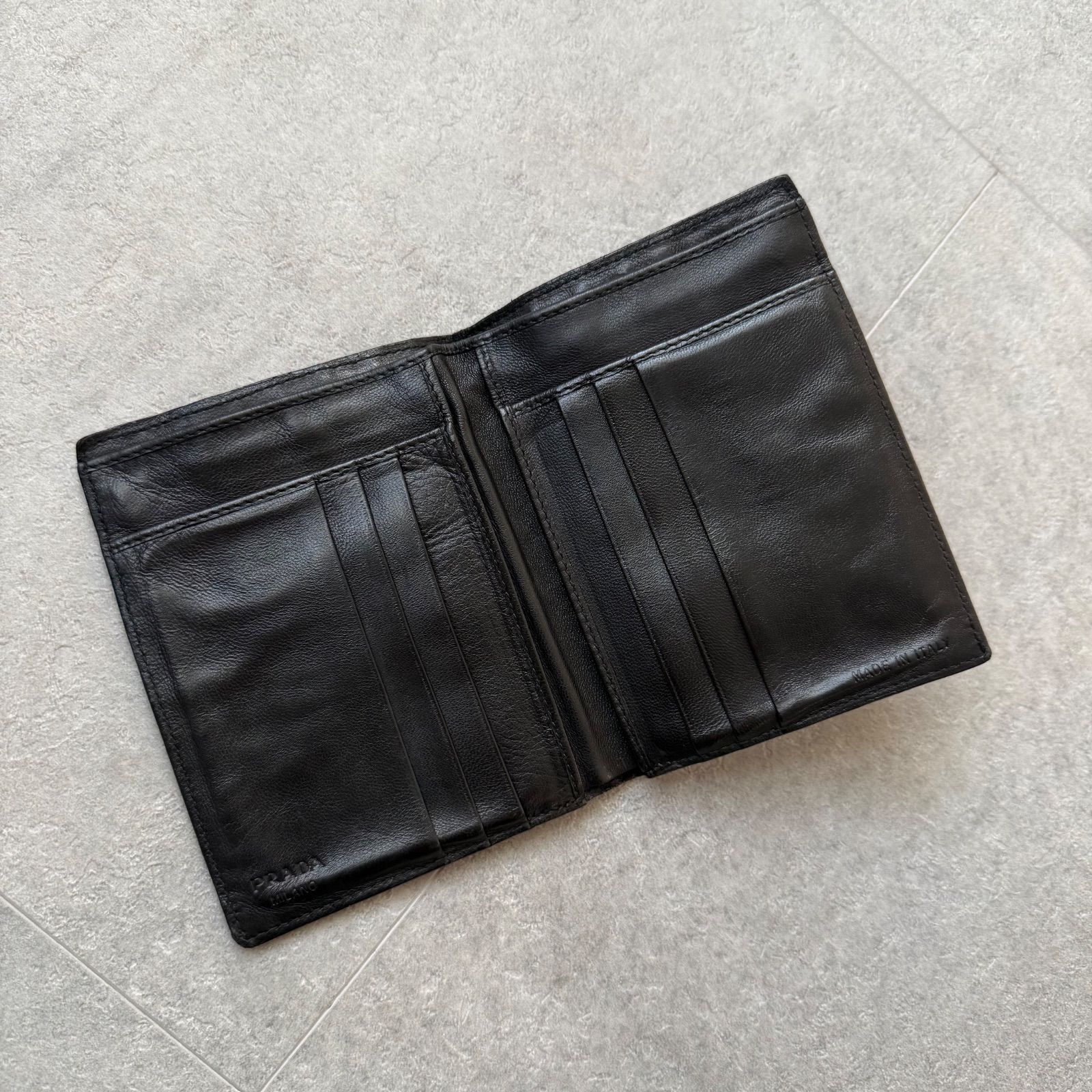 希少 美品 PRADA プラダ クロコダイル型押し カードケース 札入れ 二 