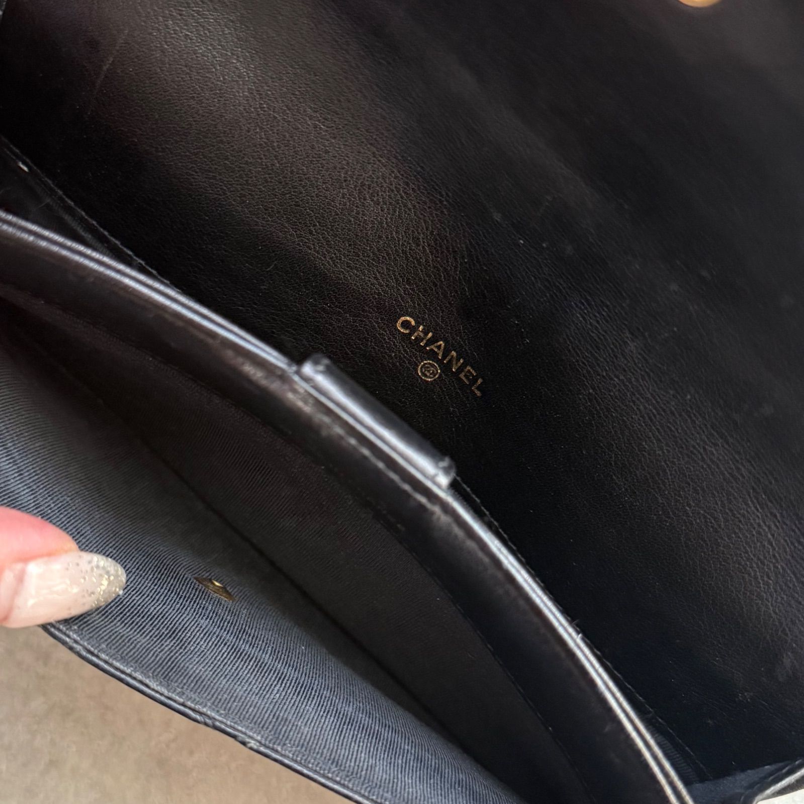 美品 CHANEL シャネル ビコローレ ココマーク 二つ折り長財布