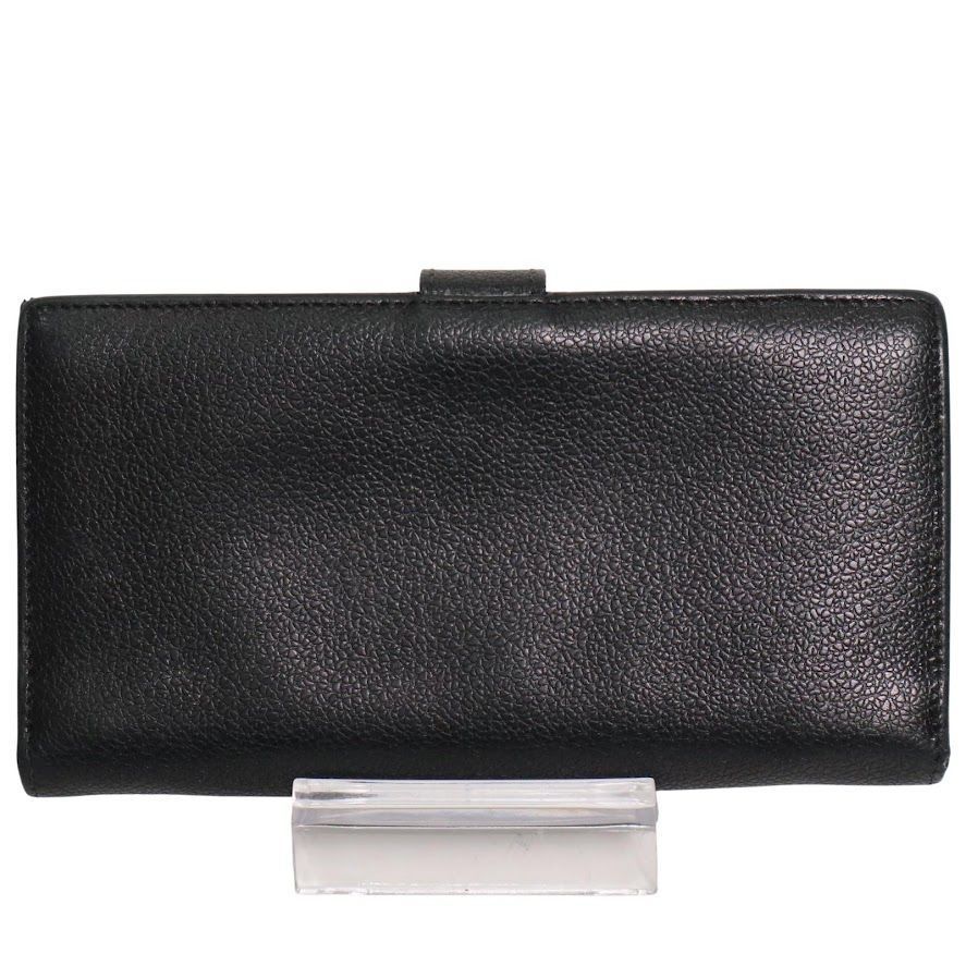 人気】BVLGARI ブルガリ シボ革 レザー 二つ折り 長財布 黒 サークル
