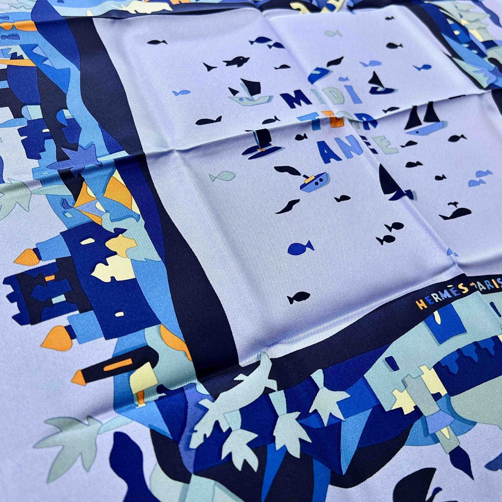 エルメス　ミニカレ42スカーフ HERMES エルメス 42 プチカレ ミニスカーフ MEDITERRANEE 地中海