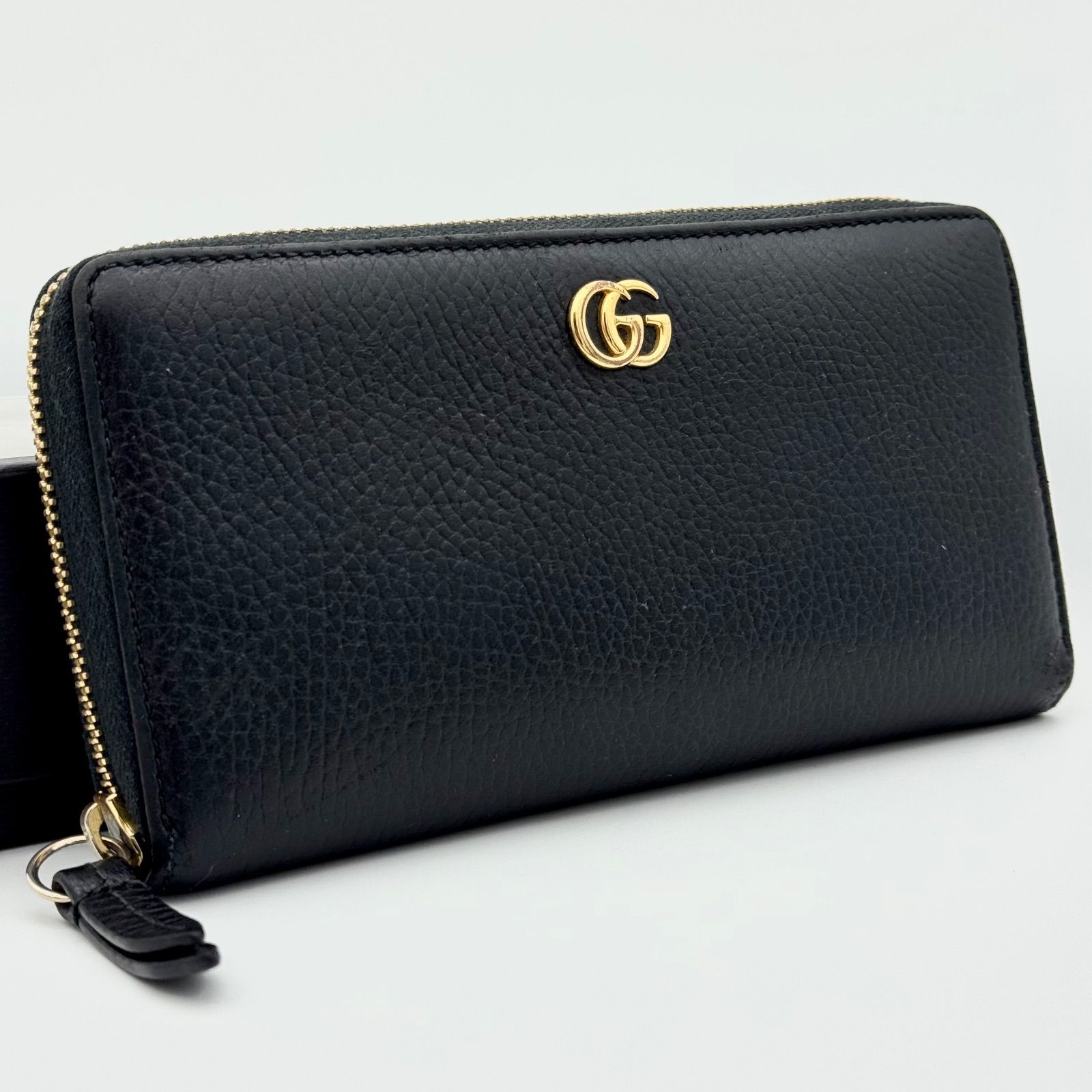 GUCCI　グッチ　ラウンドファスナー　GGマーモント　黒　極美品‼️ GUCCI（グッチ） 並行輸入 長財布(ラウンドファスナー) GUCCI GG