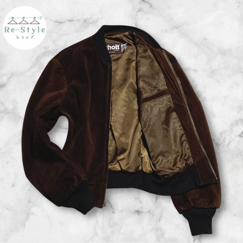 Schott ショット ボンバージャケット スエード USA製 ムートンランチ