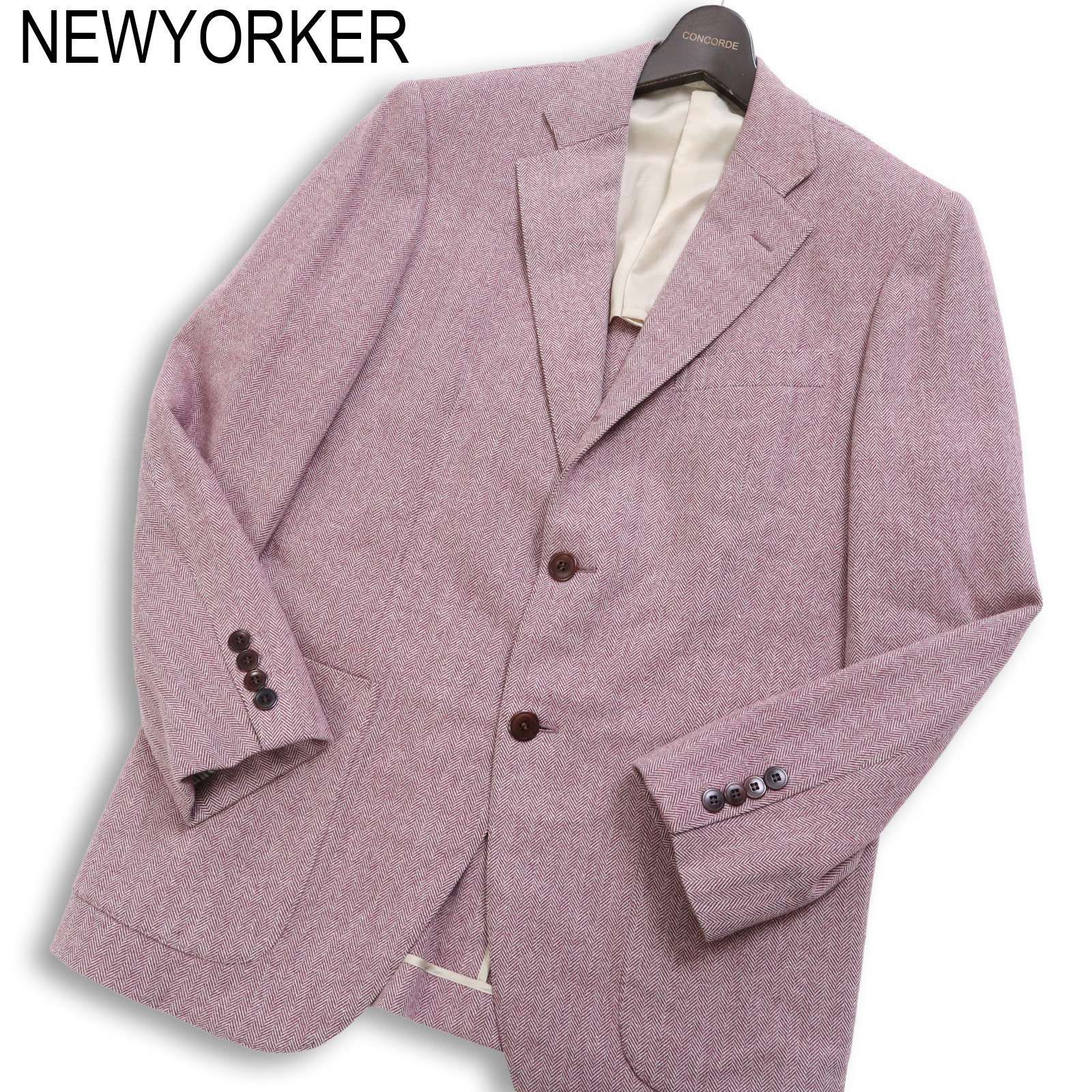 NEWYORKER ニューヨーカー 秋冬 背抜き ウール100％☆ ツイード 