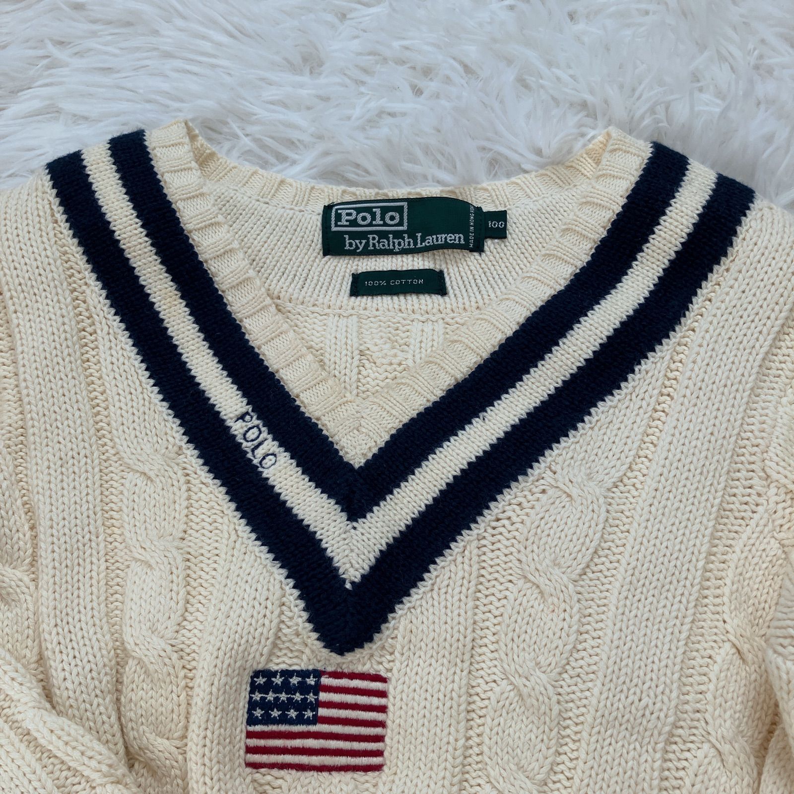 ラルフローレン ケーブル編み アメリカ 国旗 セーター - メルカリ