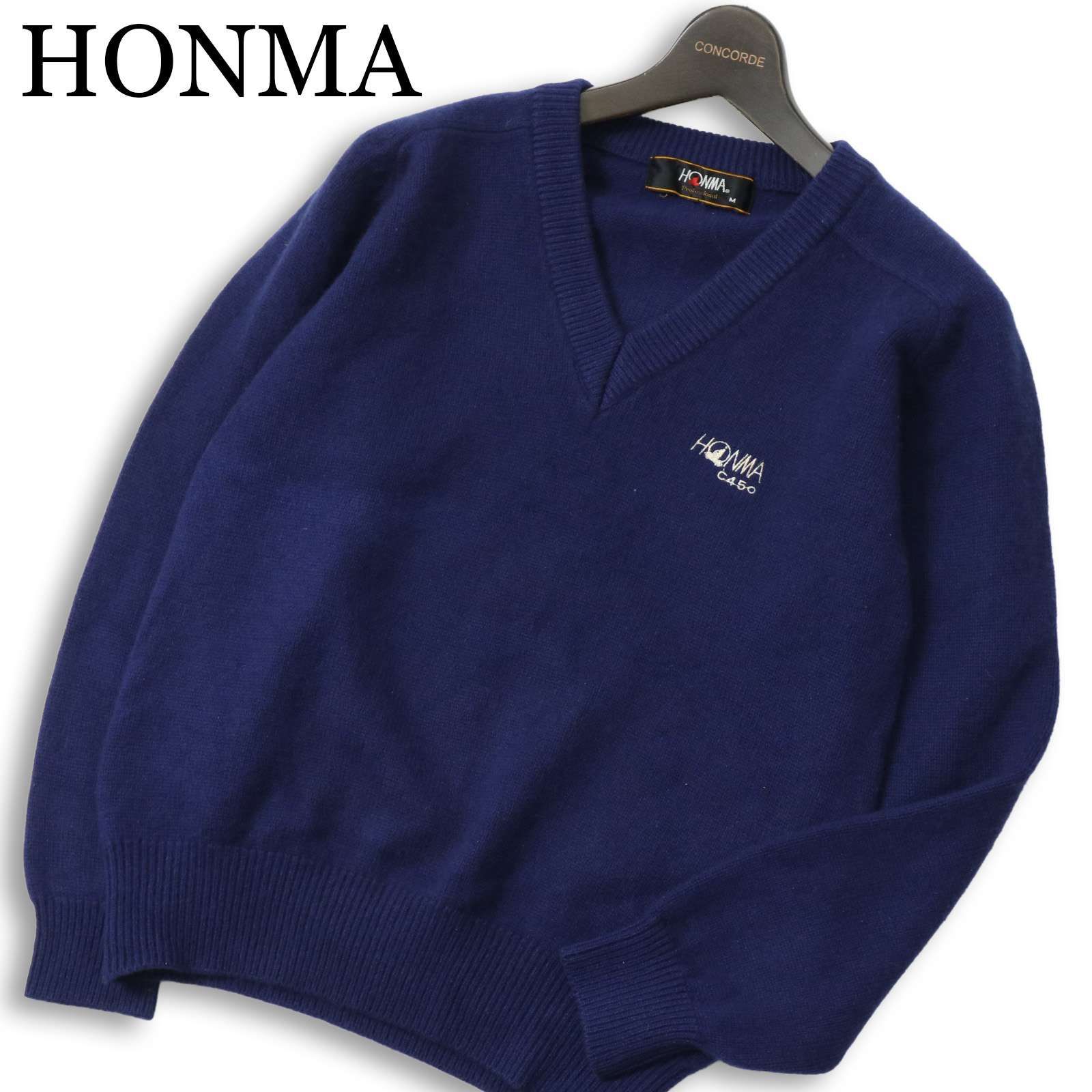 HONMA 本間 ゴルフ 秋冬 カシミヤ100％☆ Vネック ニット セーター Sz