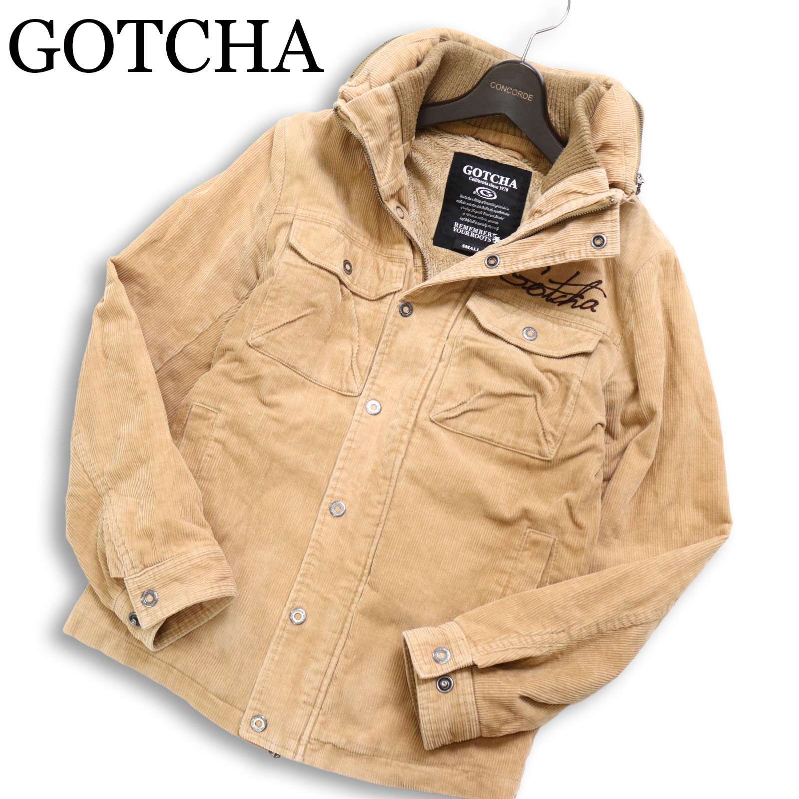 GOTCHA ガッチャ 秋冬 裏ボア☆ ロゴ刺繍 フード収納 袖中綿