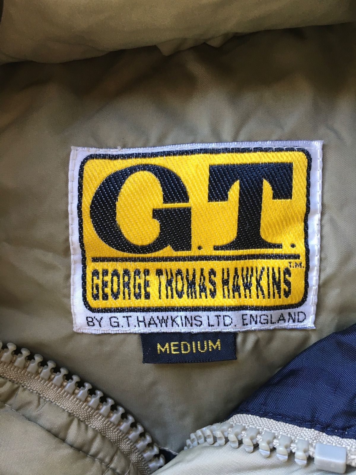 90s GEORGE THOMAS HAWKINS ダウンジャケット メンズ M カーキ 