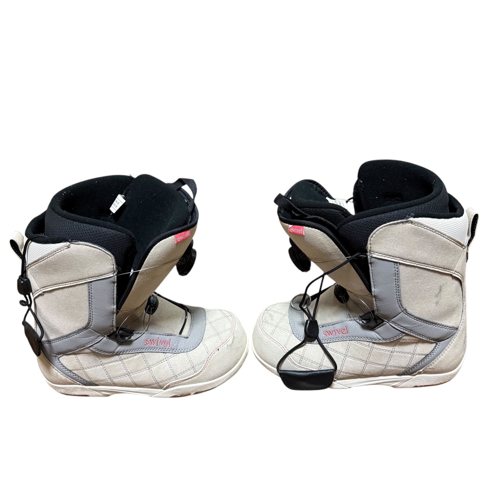 中古美品】SWIVEL スノーボードブーツ 25-25.5cm BOA ボア ベージュ