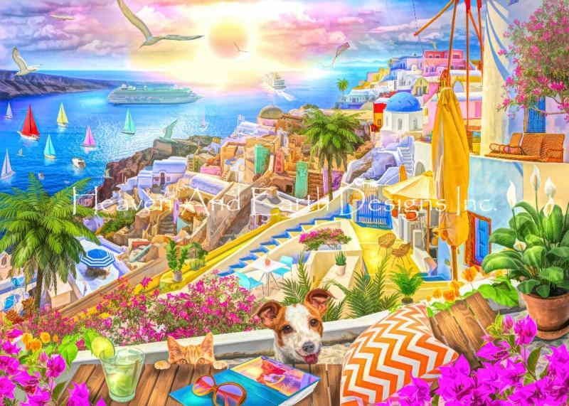 Lars Stewart クロスステッチ 図案 刺しゅう チャート 【 Santorini