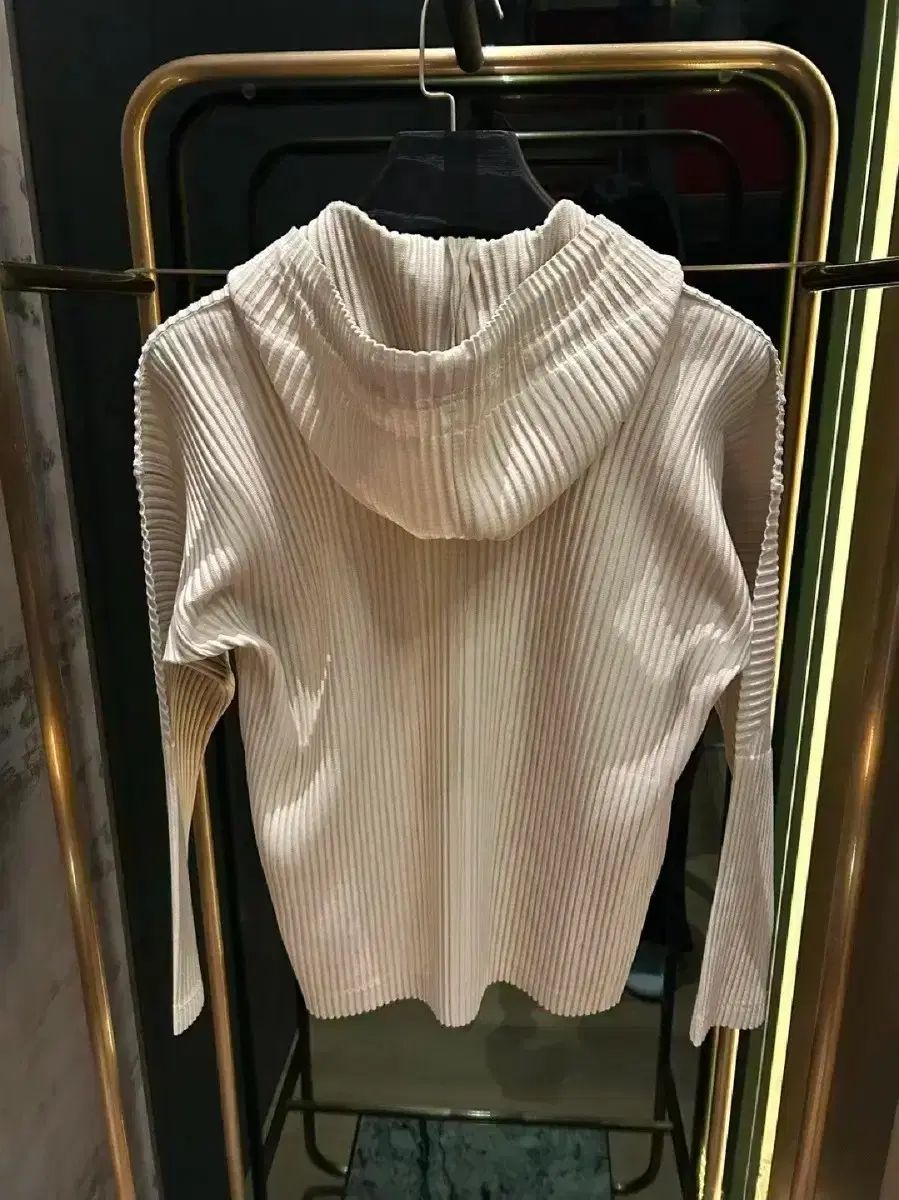 イッセイミヤケ オムプリッセ フード ジップアップ アイボリー COLOR 2