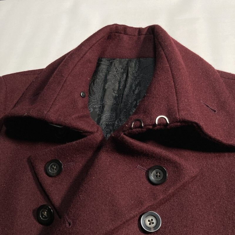 NO ID☆名作☆美ライン&美色ボルドー☆ピュアウール メルトン