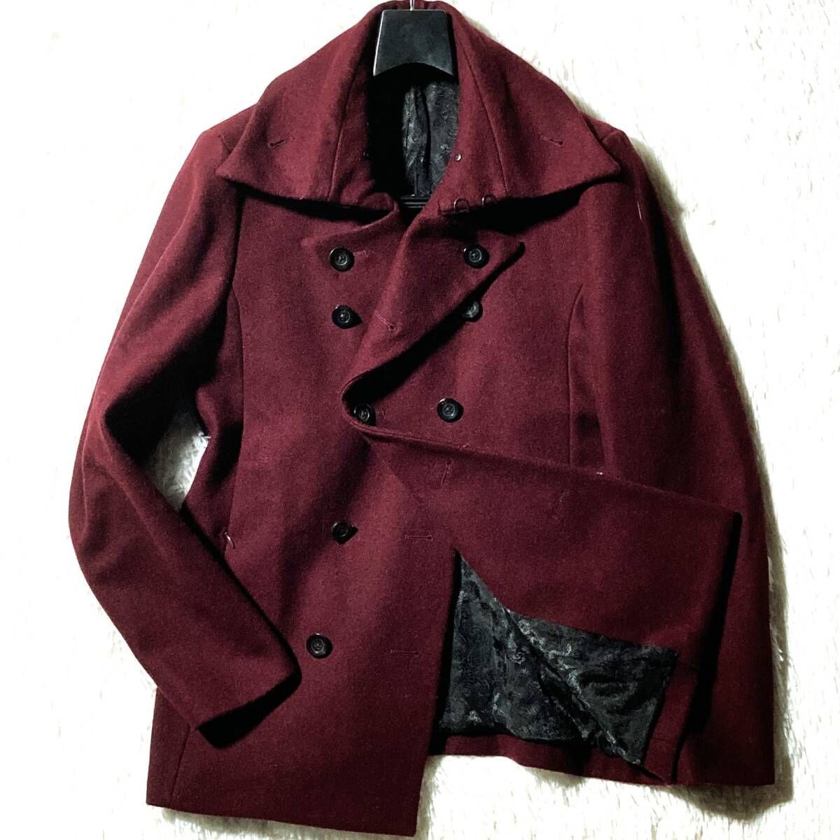 NO ID☆名作☆美ライン&美色ボルドー☆ピュアウール メルトン