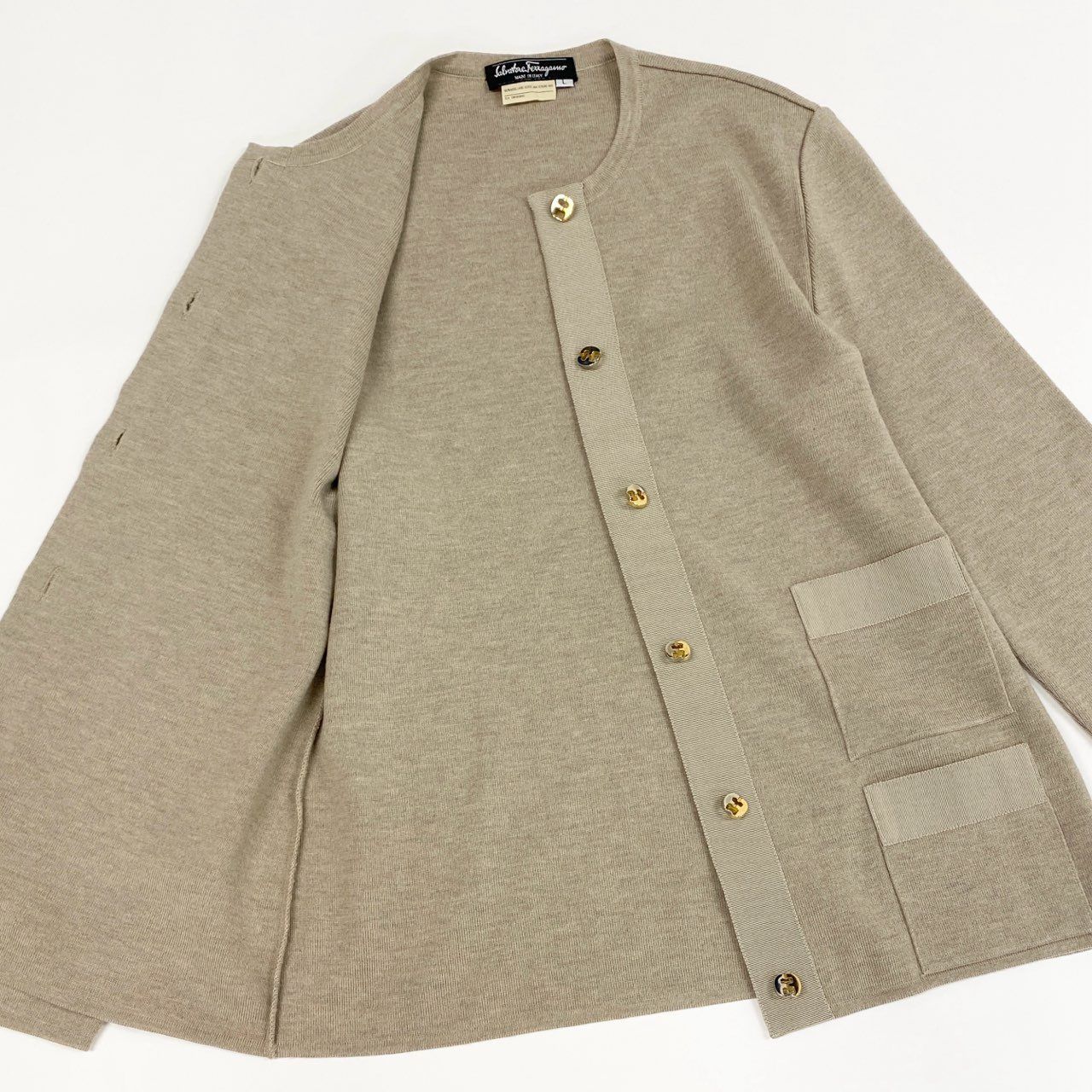 トップス archive retro ferragamo knit cardigan 2L27 Vintage Salvatore Ferragamo ヴィンテージ サルヴァトーレ