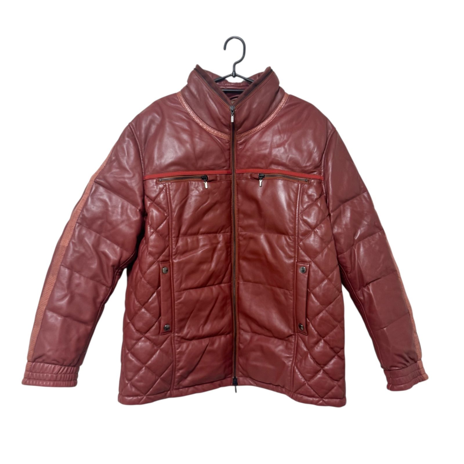 santa fe サンタフェメンズ アウター 防寒レザーダウンジャケット レッド系 ポリエステル B 20