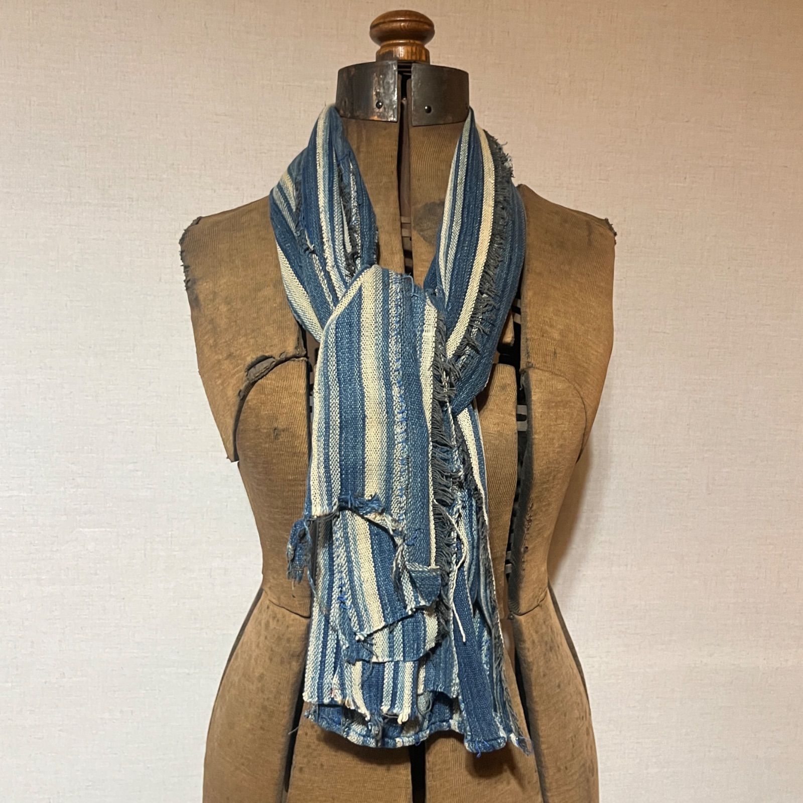 ジョニーデップ着用 ヴィンテージ インディゴ ストール ボロ - メルカリ