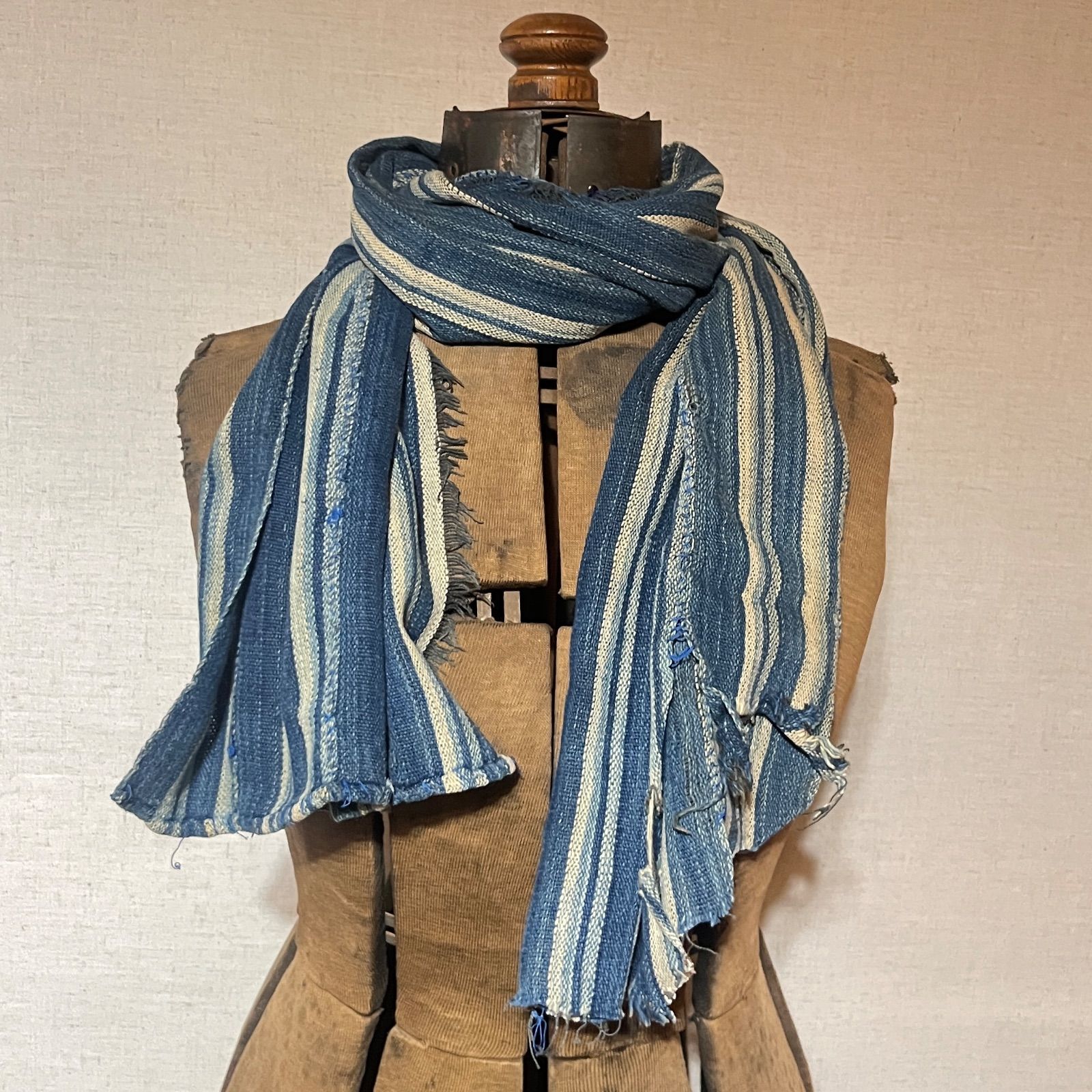 ストール ビンテージ ヴィンテージ 同柄 レア ジョニーデップ ジョニーデップ サラデソング インディゴストール jda ビンテージ