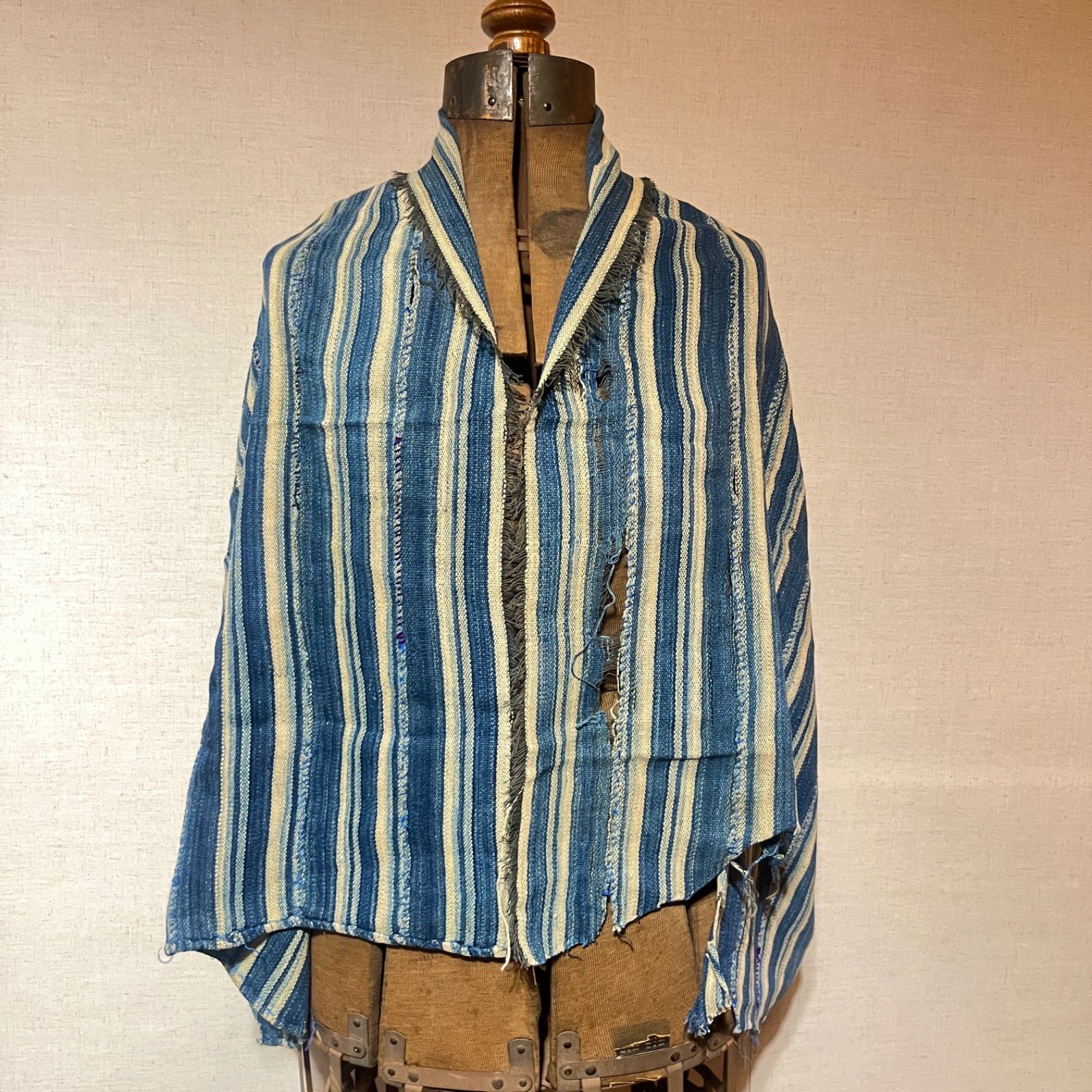 ジョニーデップ着用 ヴィンテージ インディゴ ストール ボロ - メルカリ