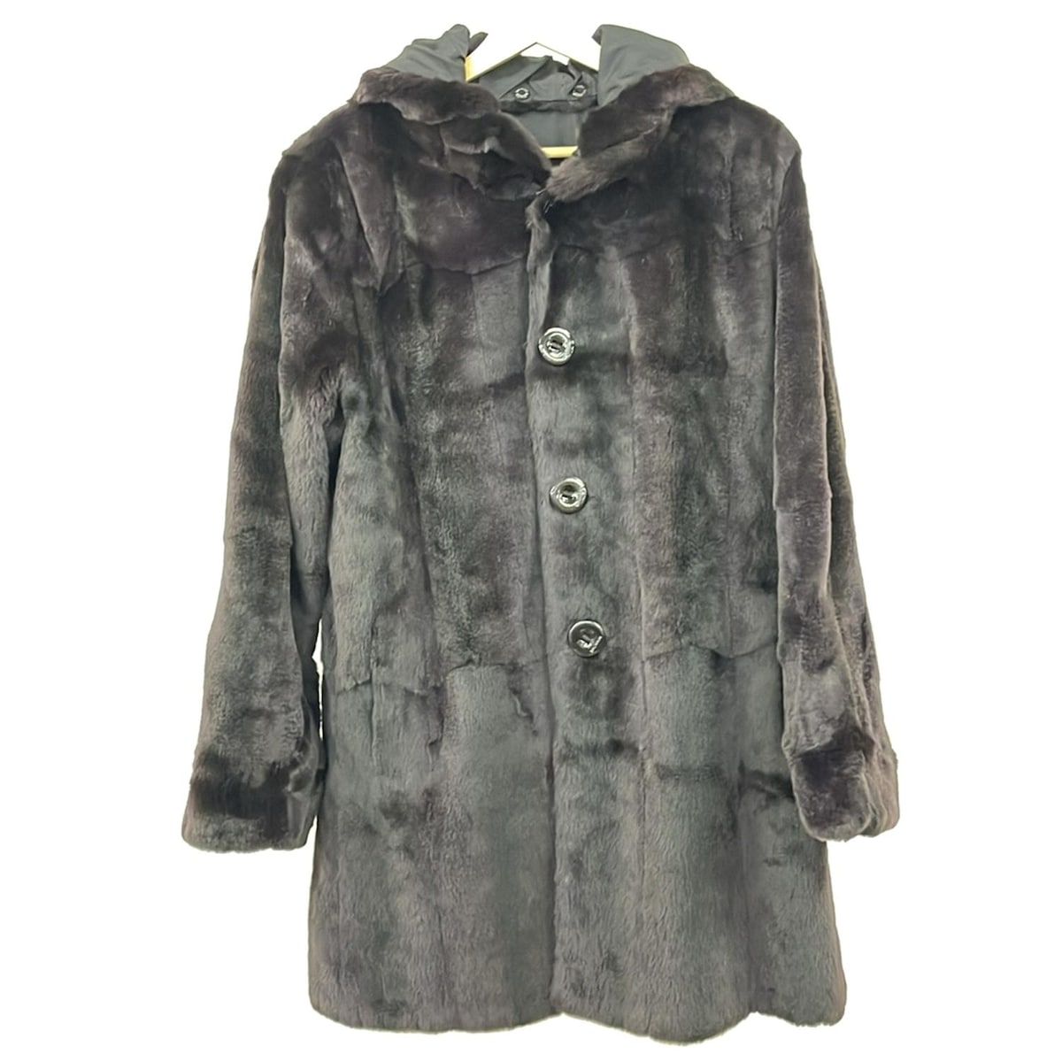 BALMAIN(バルマン) コート サイズL レディース - 黒×パープル シルク