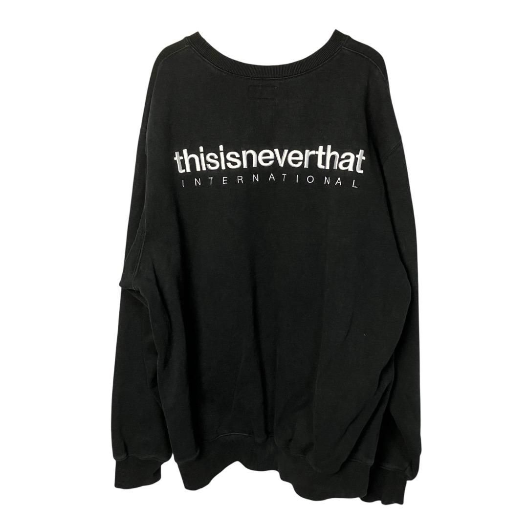ネバザ thisisneverthat スウェット Lサイズ ブラック ロゴ刺繍 - メルカリ