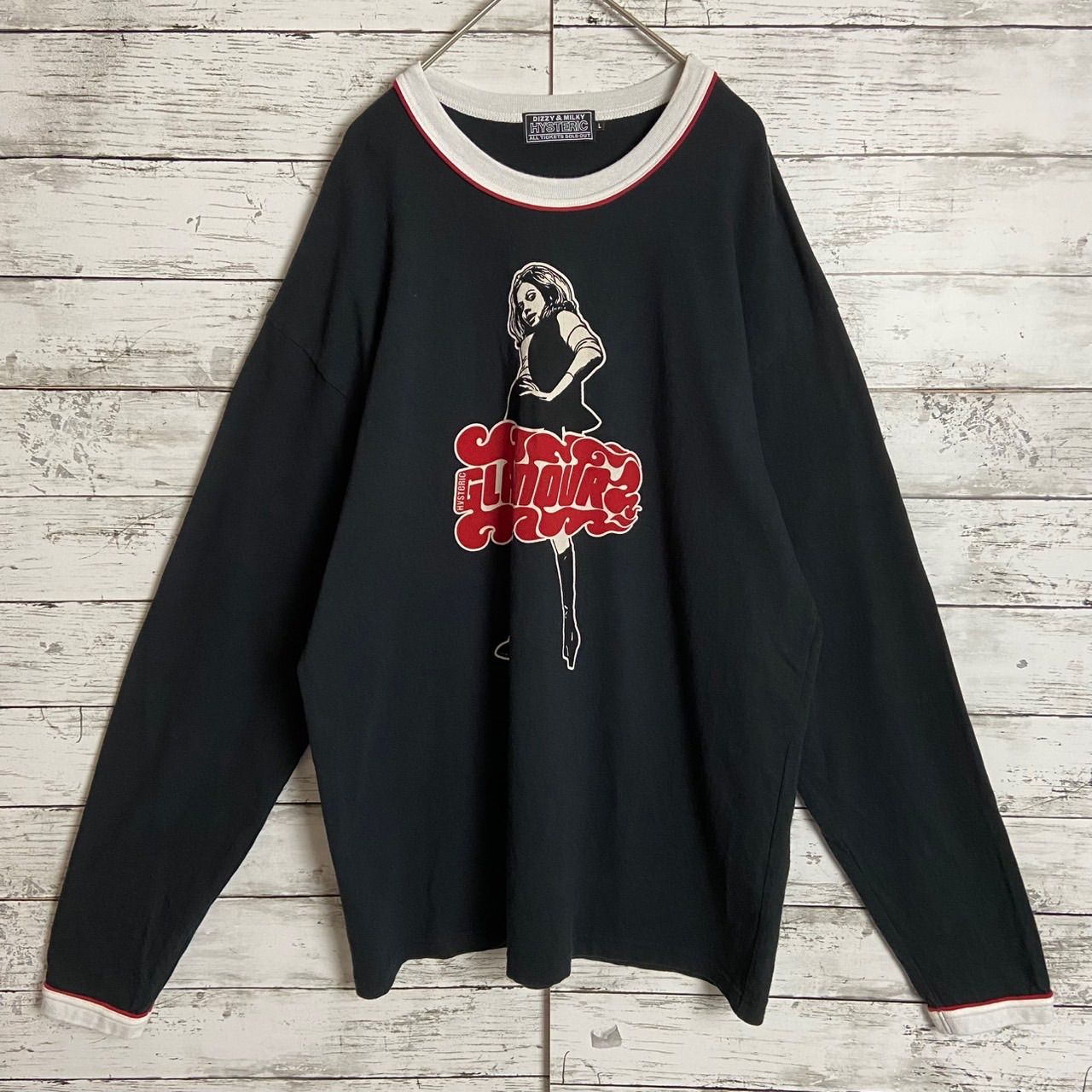 8478.【極美品】HYSTERIC GLAMOR VIXEN GIRL ロンＴ ヒステリックグラマー HYSTERIC GLAMOUR 長袖 ロンT ヒスガール