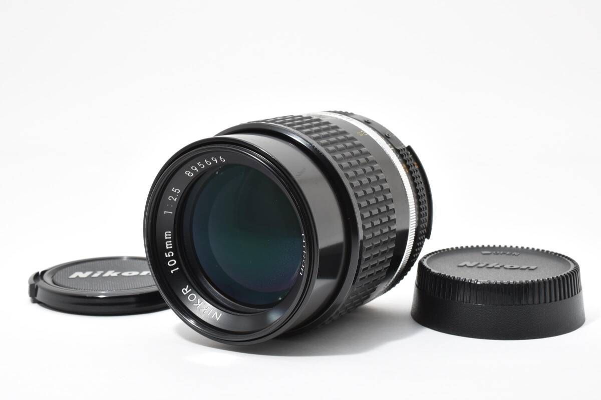 ☆美品☆ ニコン Nikon AI-S NIKKOR 105MM F2.5 ブラック 中望遠 単