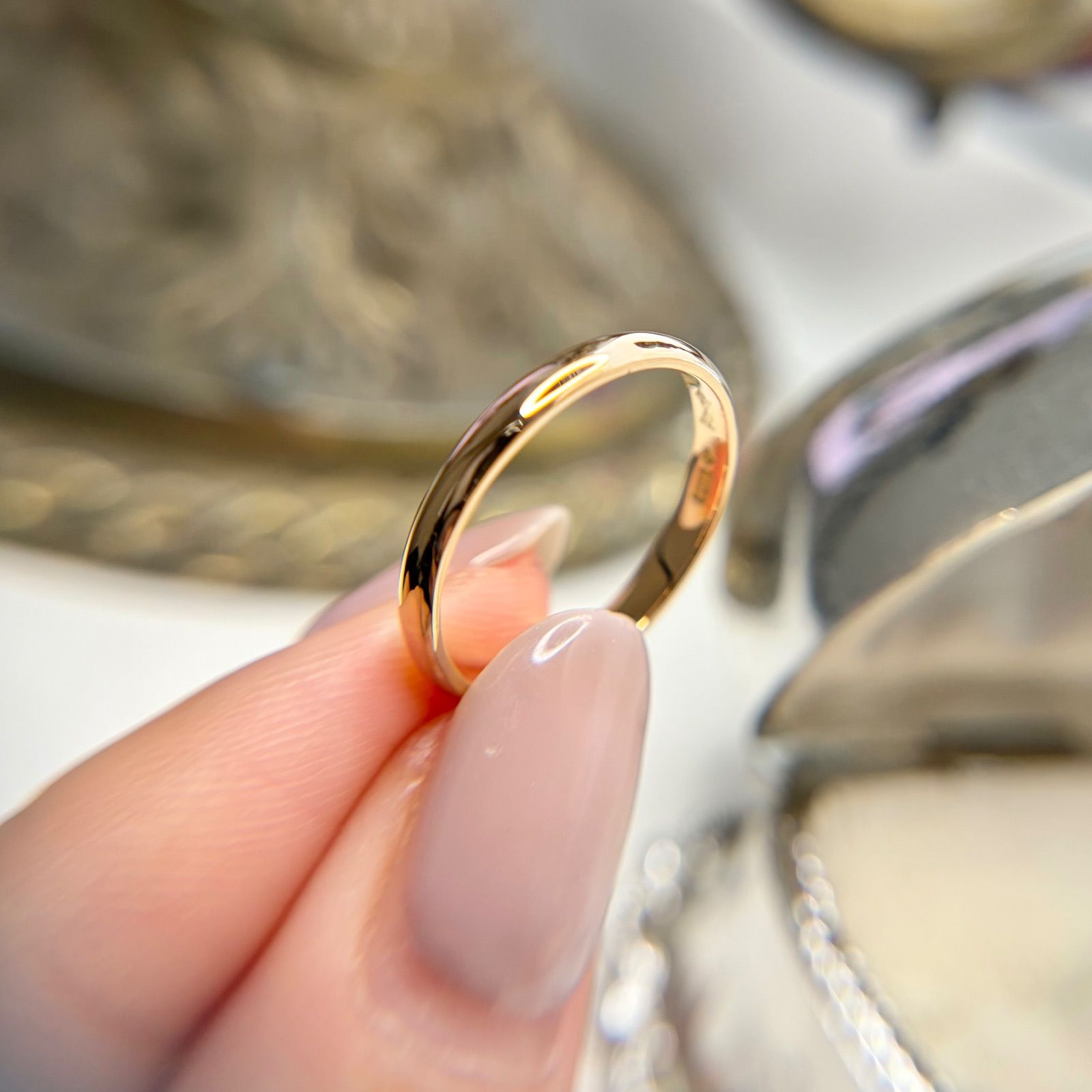 鑑定済み】日本製 美品✨ K18 甲丸リング ゴールド 指輪 2.23g 12.5号 