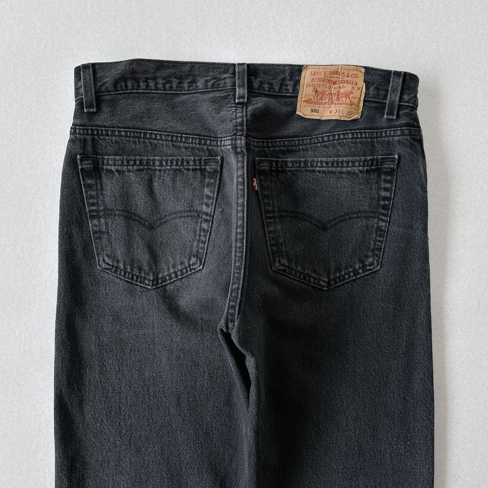 リーバイス501 後染め サルファ ブラックUSA ビンテージ W36L30 極上品】90s USA製 リーバイス 501 後染め ブラックデニム W33 L30