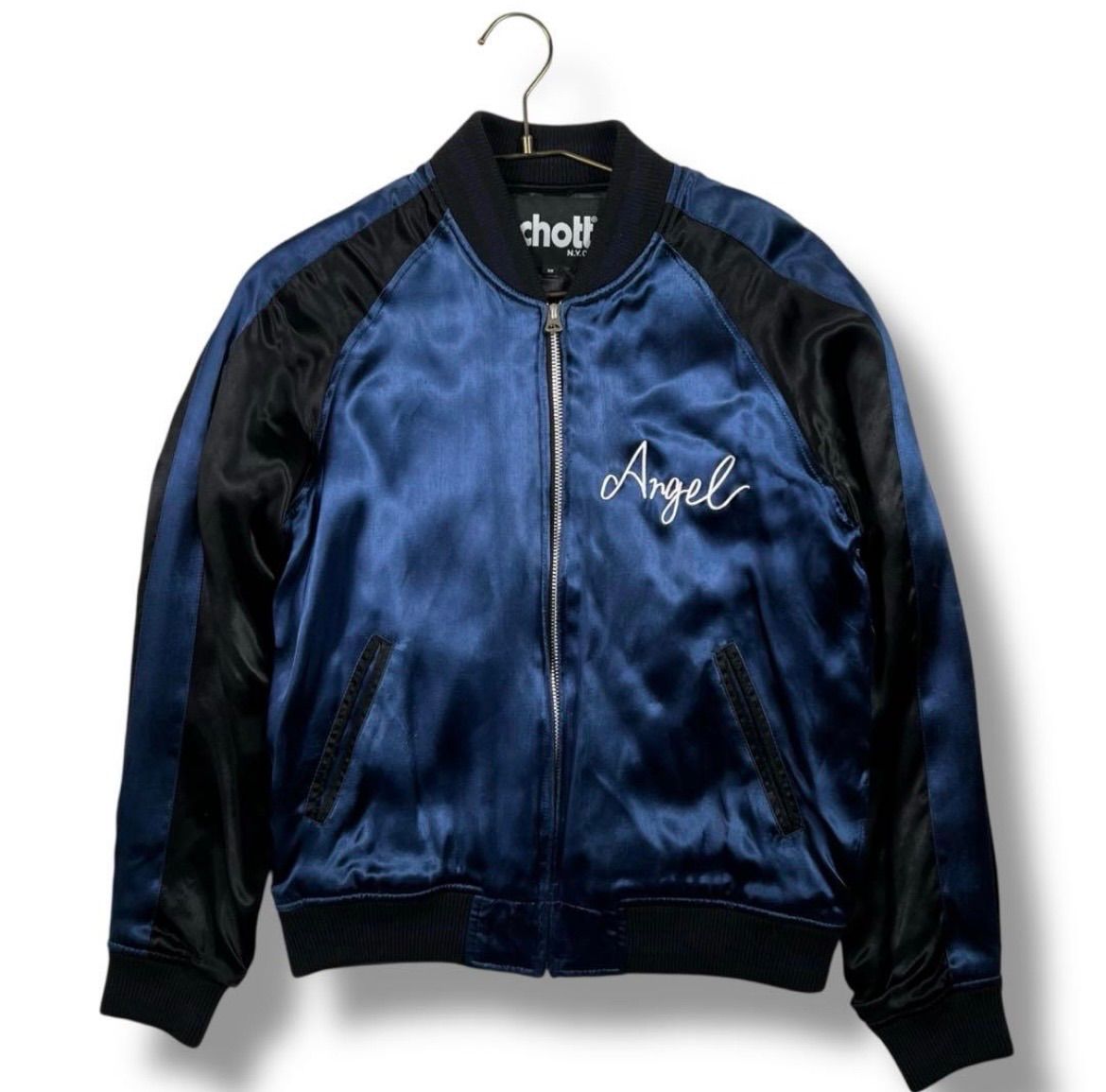 schott ショット スカジャン オリエンタルワールドツアー 黒紺 XS 中綿