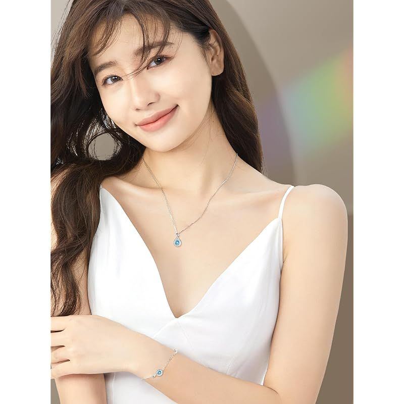 新品】 [AGVANA] アクアマリン ネックレス レディース 3月 誕生石