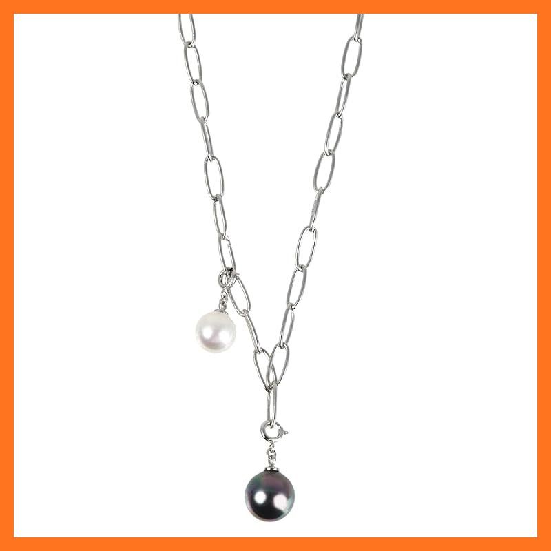 【新品】 [MIONO] 【桂由美プロデュース】 パール ネックレス Yumisienne 大珠 3点セット 人気 レディース 冠婚葬祭 シンプル おしゃれ 日本製 (シルバー)