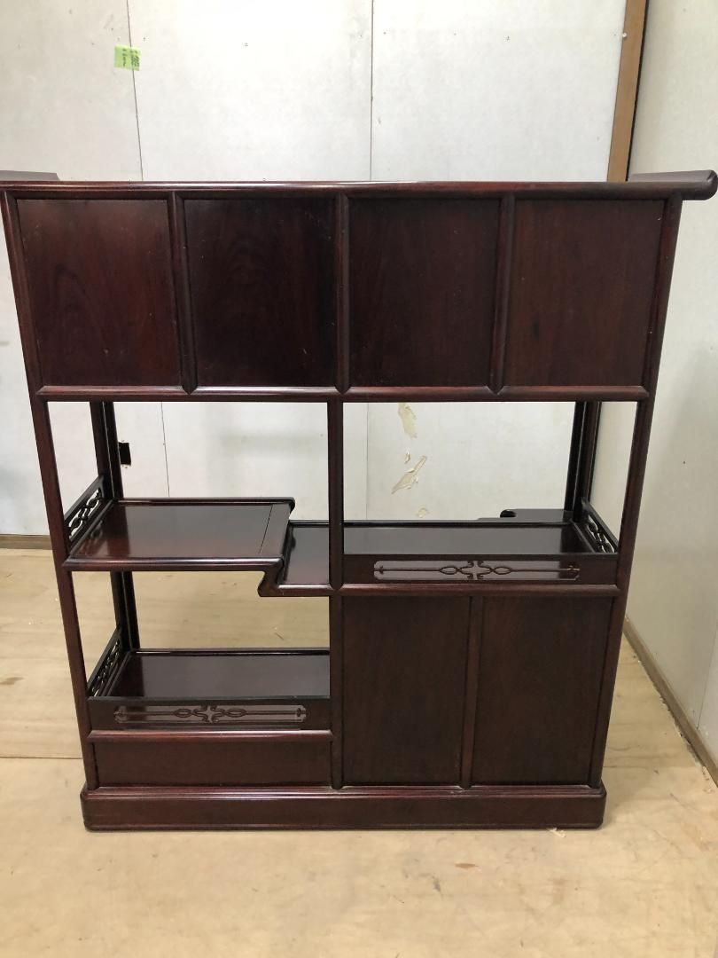 飾り棚 和棚 茶棚 アンティーク 彫刻入り 送料込み 飾り棚 和棚 茶棚 アンティーク 彫刻入り 送料込み 250309-1 - メルカリ