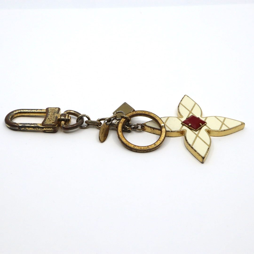 LOUIS VUITTON マルタージュ フラワーズ キーリング ブラン ルージュ