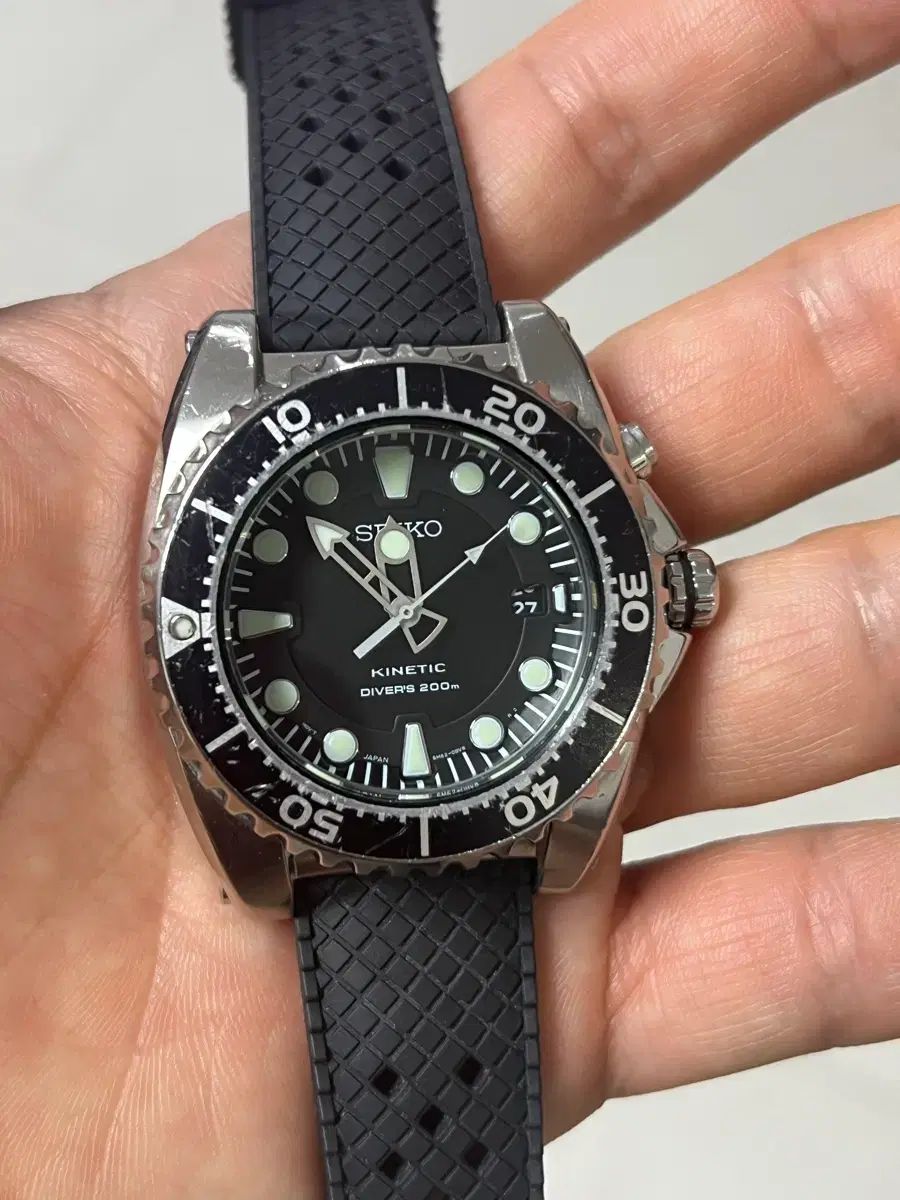 SEIKO kinetic ダイバー 200m ブラック ウォッチ - メルカリ