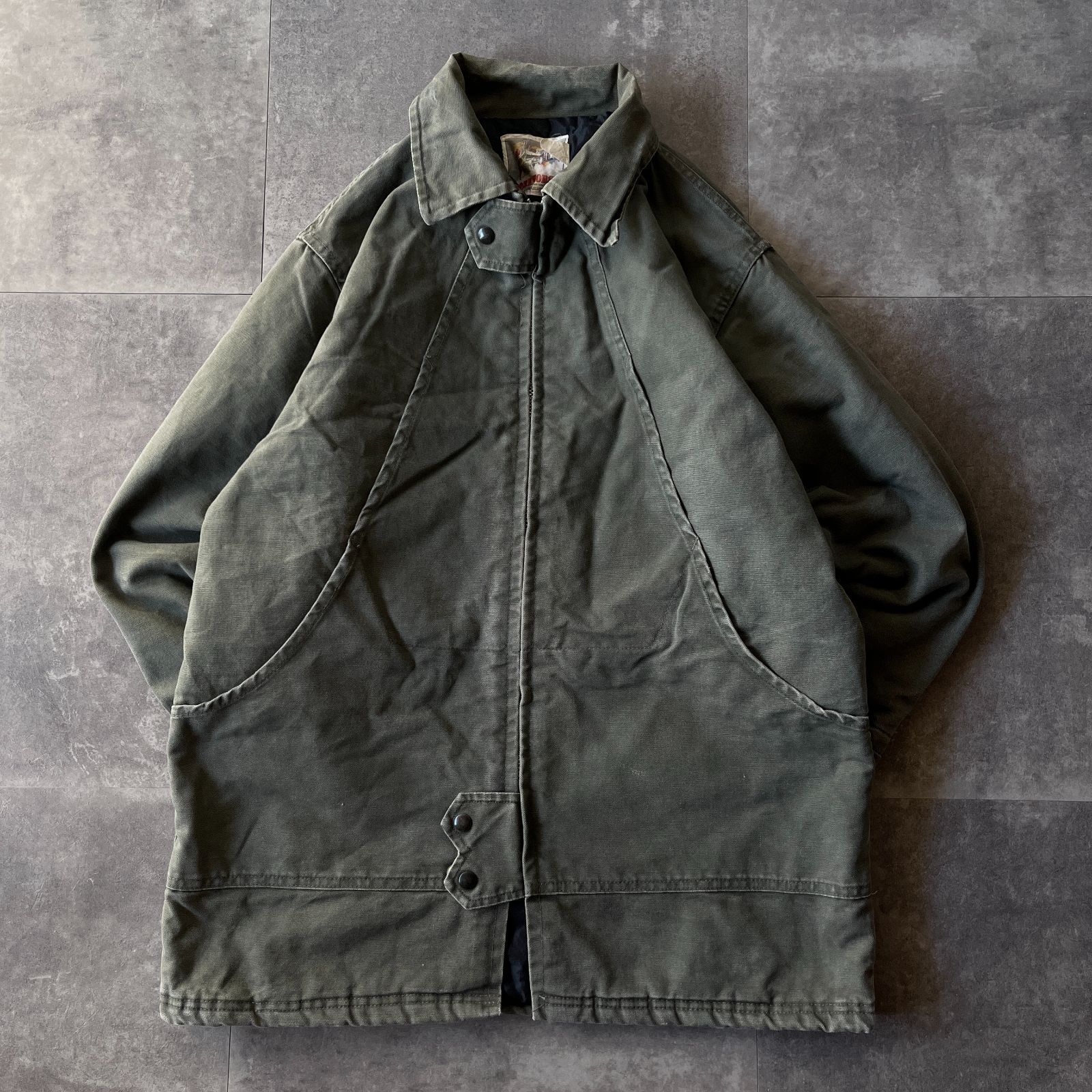 80s WORK HORSE ダックジャケット キルティング 緑 XL A677 80s WORK HORSE 安い ダックジャケット キルティング 緑 XL A677