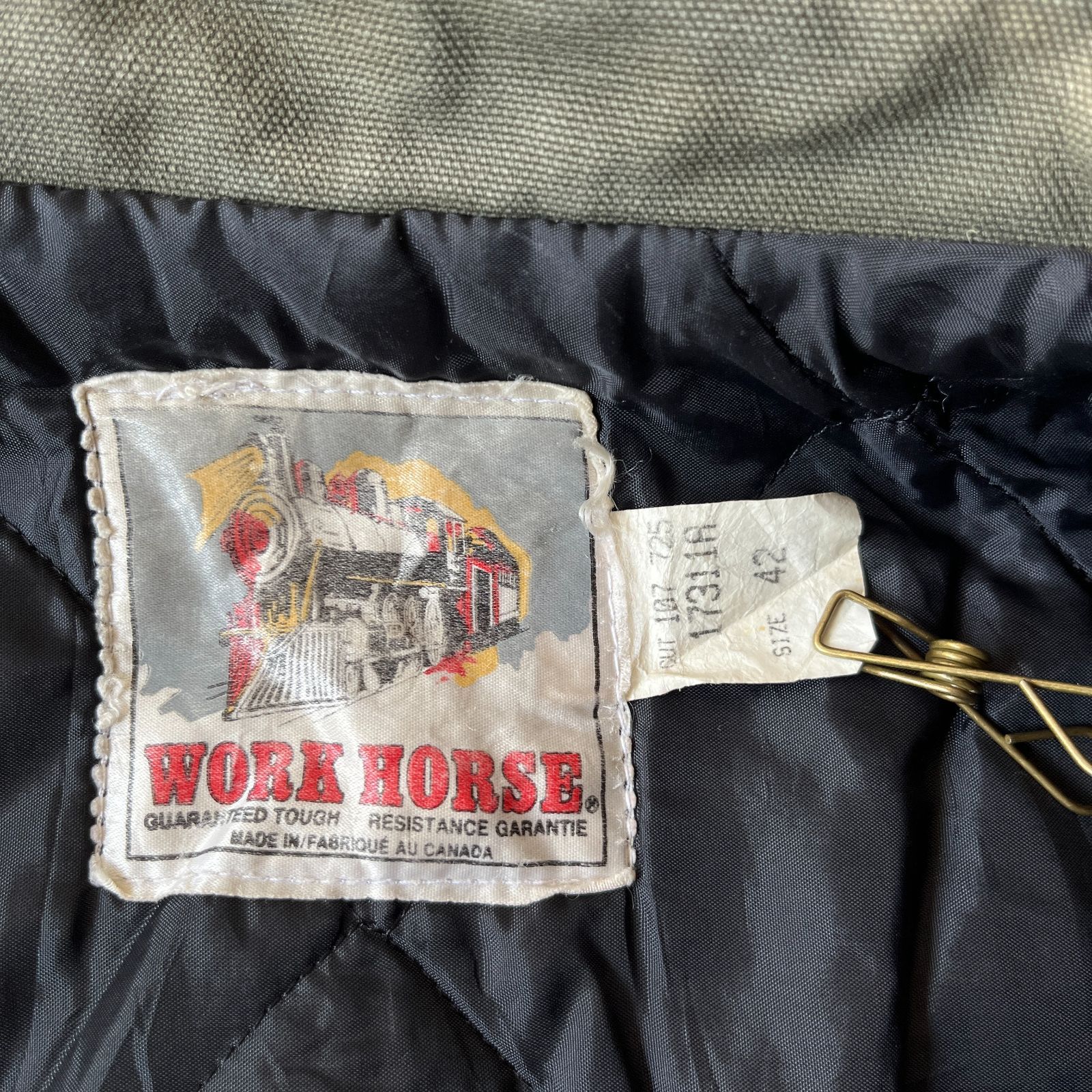 80s WORK HORSE ダックジャケット キルティング 緑 XL A677 80s WORK HORSE ダックジャケット キルティング 緑 XL A677 【公式通販】