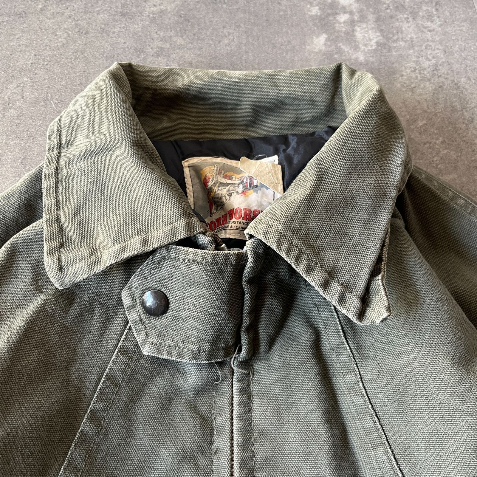 80s WORK HORSE ダックジャケット 人気 キルティング 緑 XL A677 80s