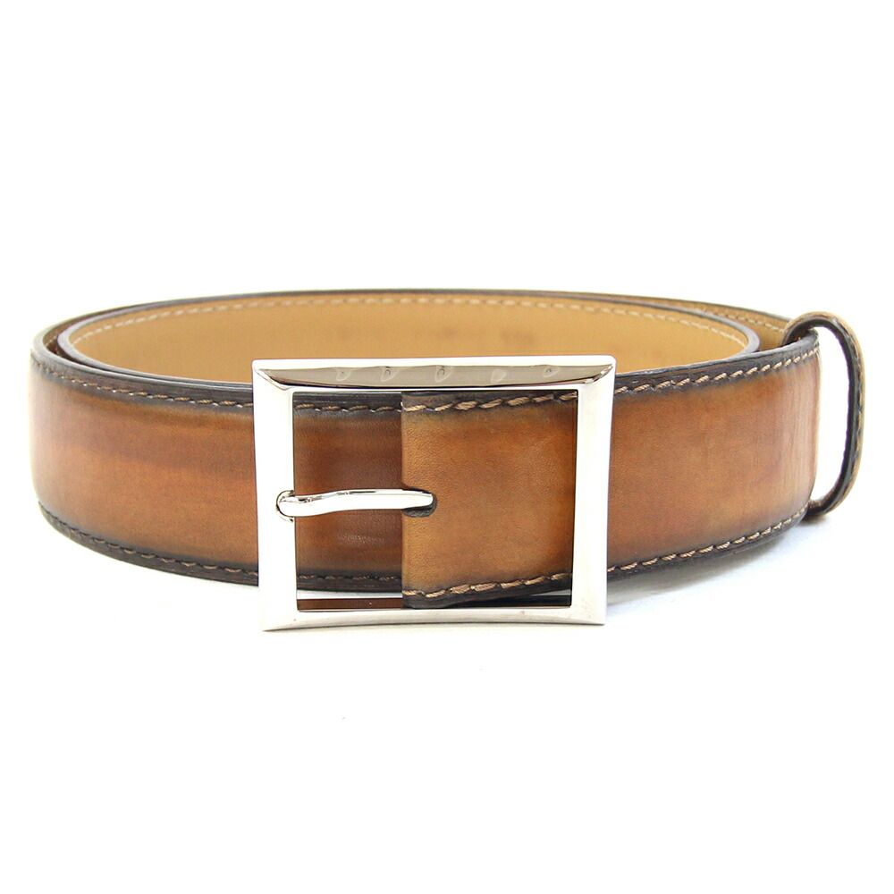 ベルルッティ ベルト ブラウン スクリットレザー 中古 - メルカリ