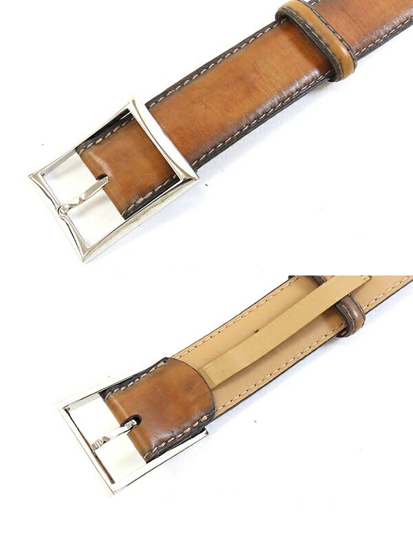 ベルルッティ ベルト ブラウン スクリットレザー 中古 - メルカリ